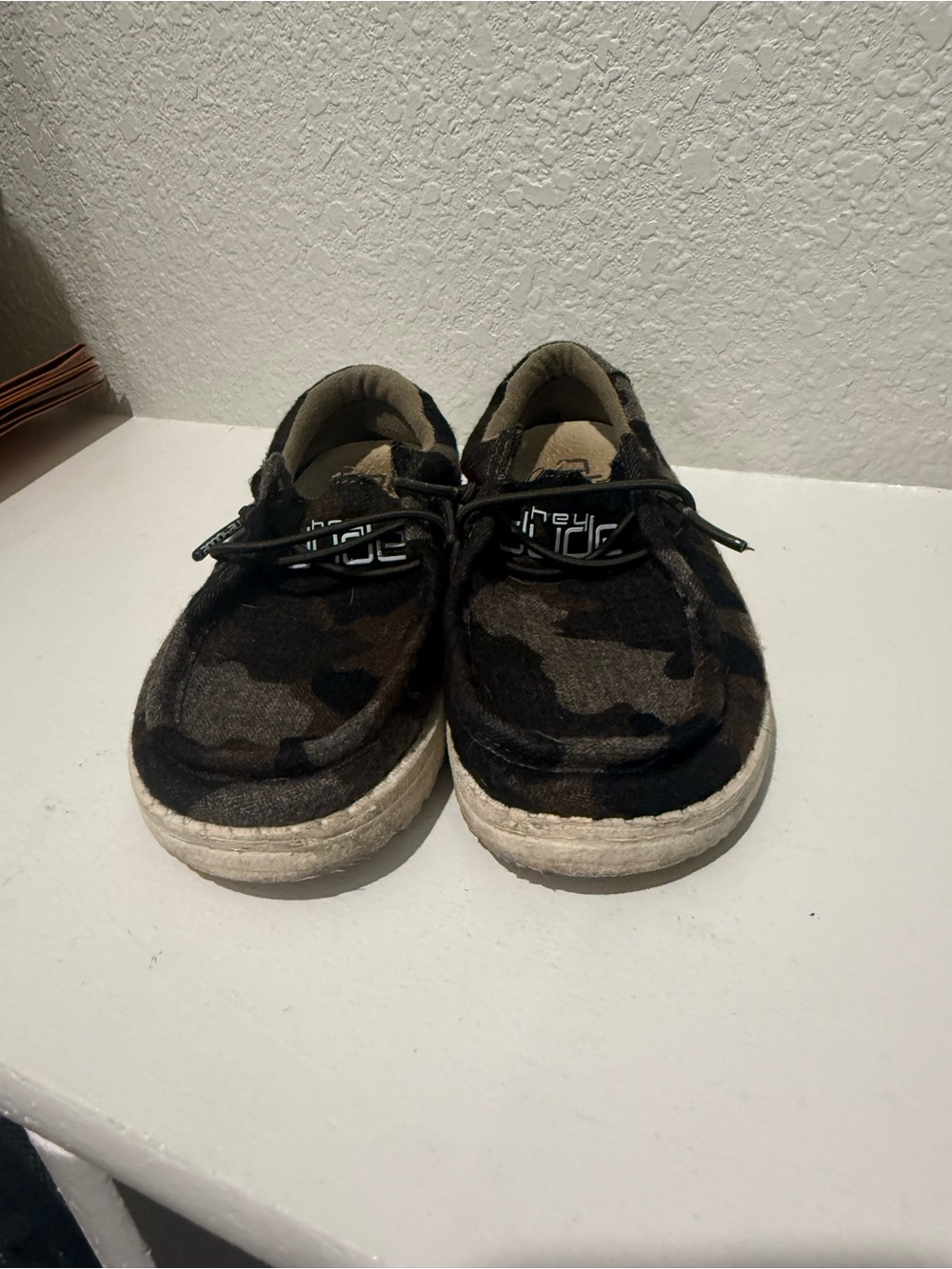 OluKai Kids Camo Slip-On Sneakers - Black and Olive